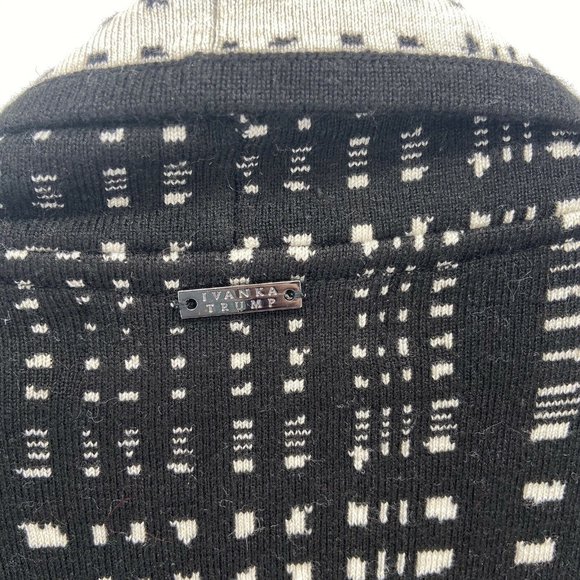 Ivanka Trump Black and Cream Open Front Cardigan - Picture 4 of 6